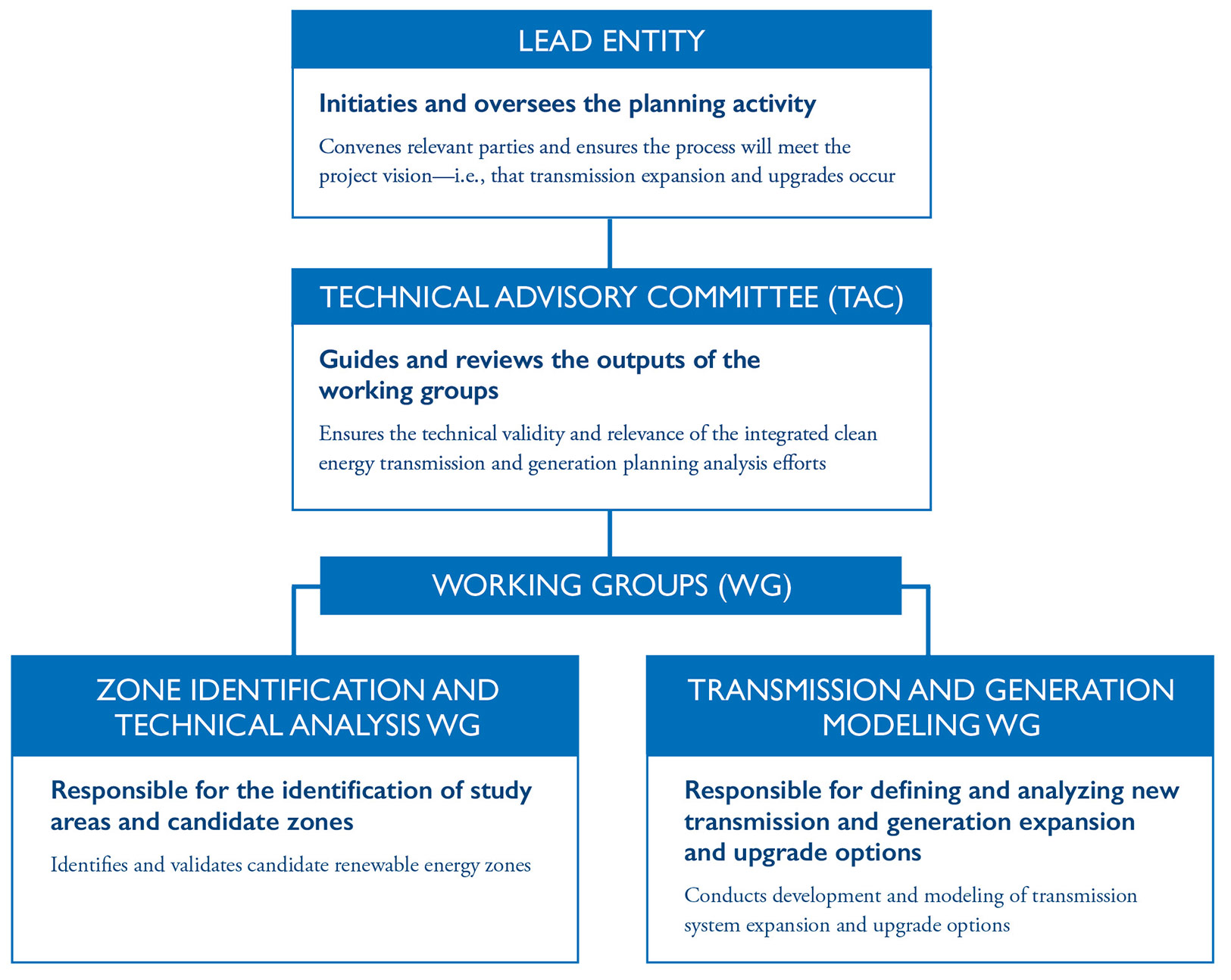 General REZ structure for REZ Process Organization page guidebook