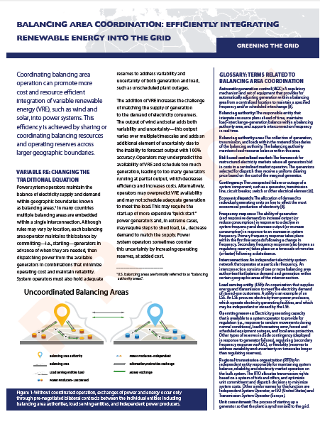 Balancing Area Coordination: Efficiently Integrating Renewable Energy Into The Grid